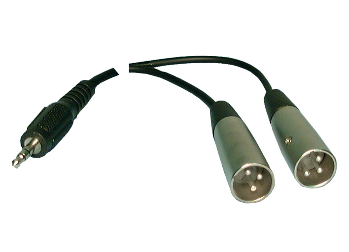 3.5mm STEREO/M-(2) XLR/M CABLE-6'