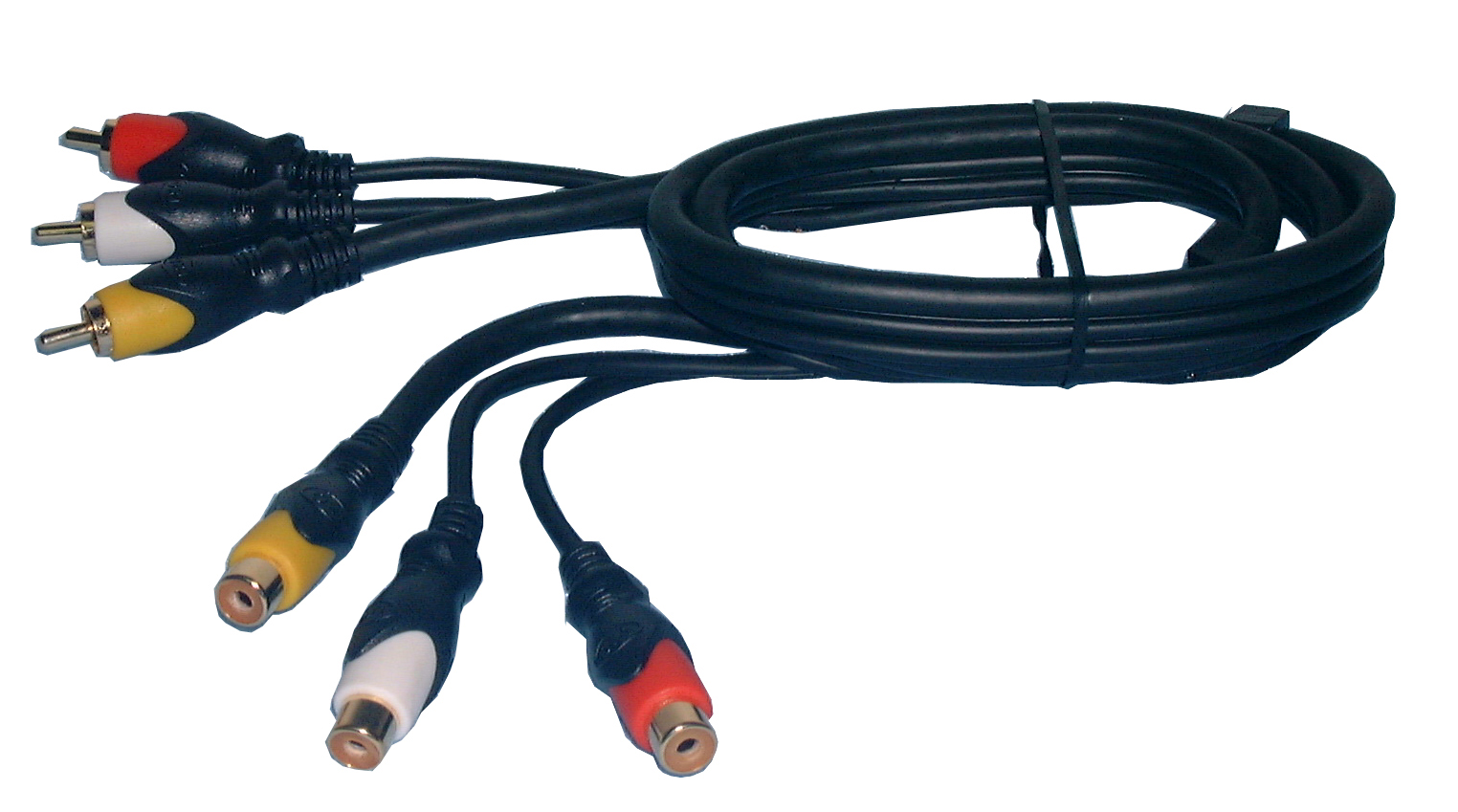 6' Stereo + Video Ext. Cable, (3) RCA Male-Female