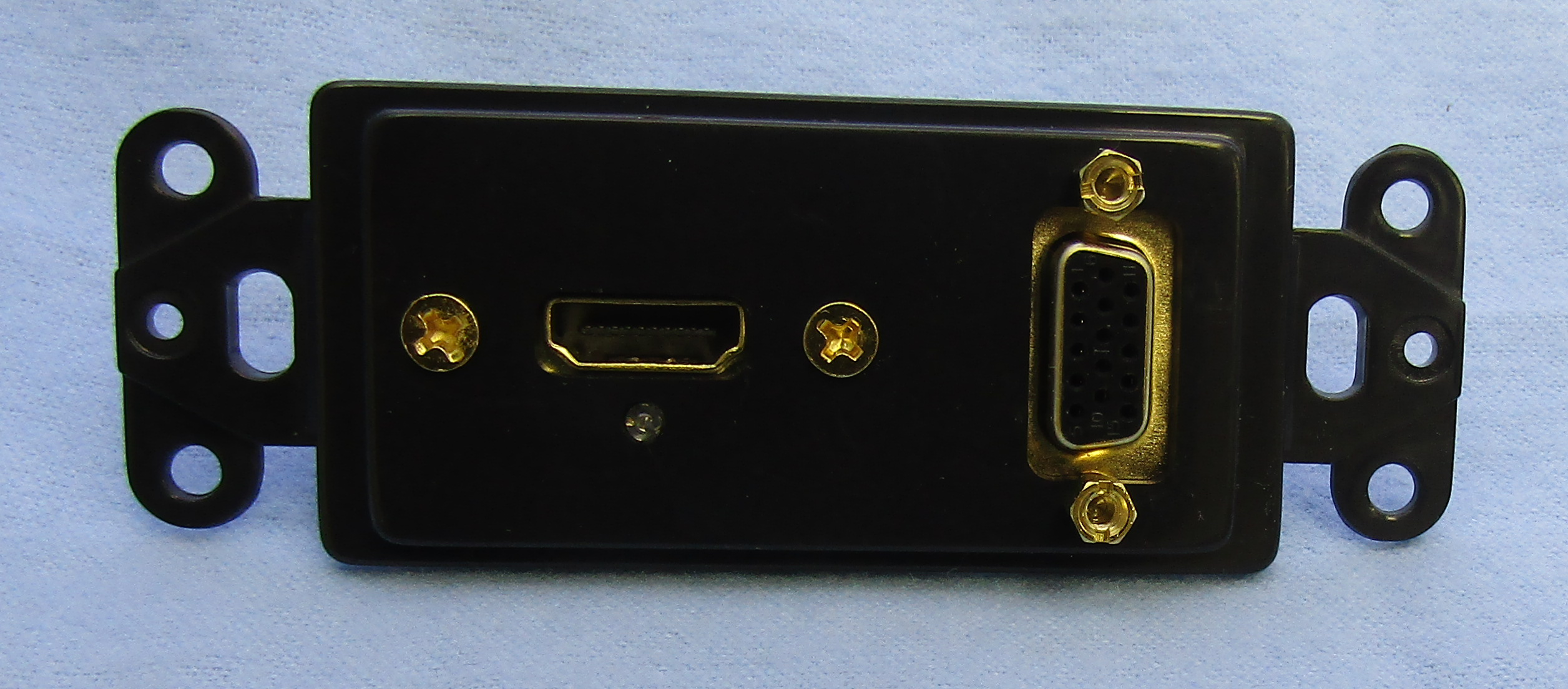 Designer Plate HDMI + VGA, Solderless - Black