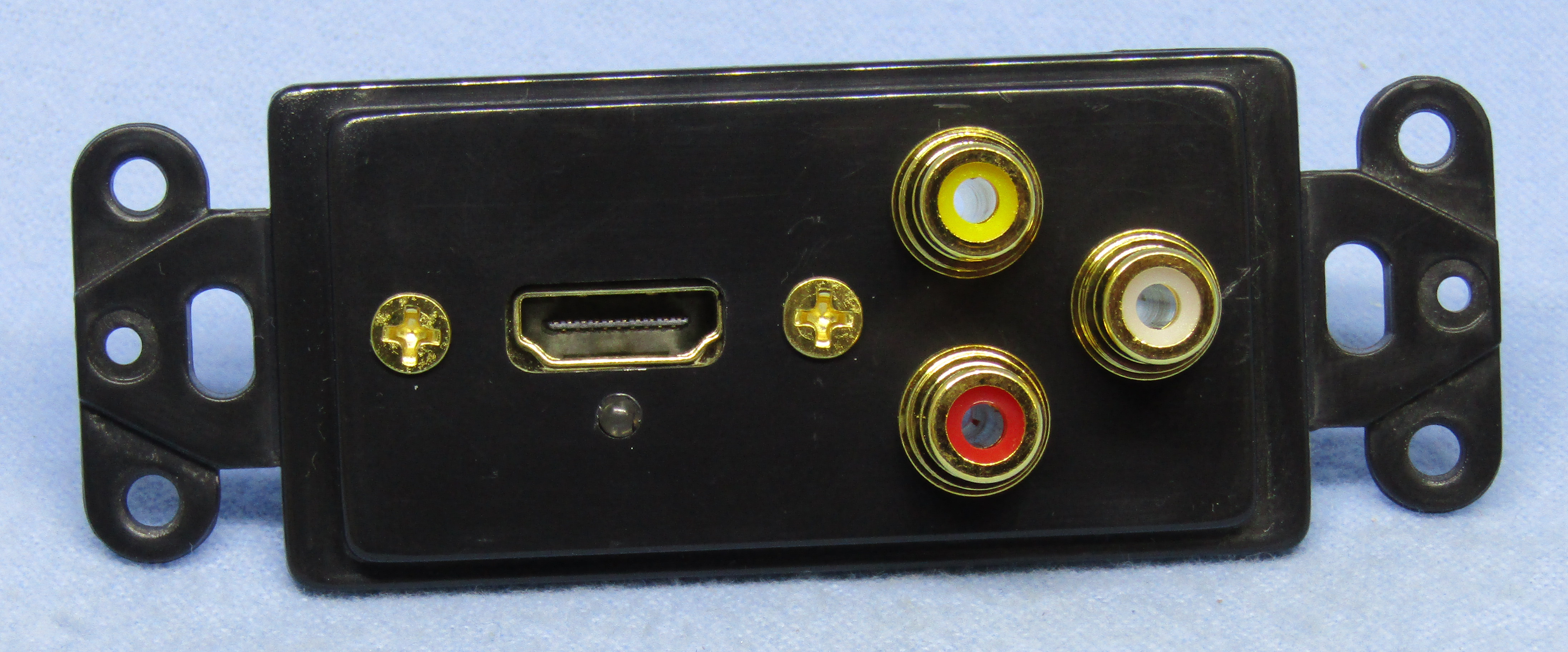 Designer Plate HDMI + Audio/Video, Solderless - Black