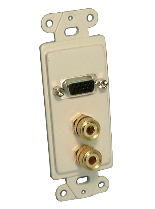 HDTV WALL PLATE HD-15+(2)BINDING POST-WH