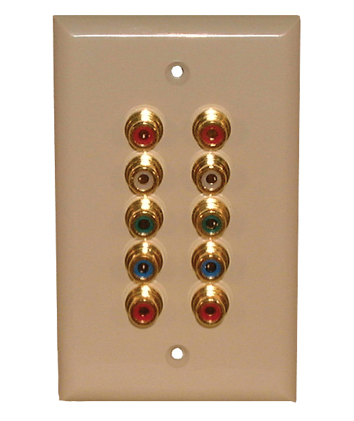 Std. Wall Plate (2) Component Video/(2) Audio, Solderless - Ivory